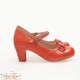 Sentaro Bobo Round Toe Hollow Bow Mid and Low Heel Shoes(8 Colours/Full Payment Without Shipping)